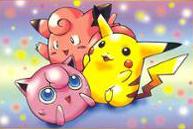 Pikachu, Jigglypuff, and Clefairy